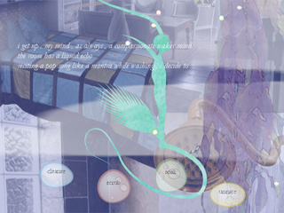 Detail of a screenshot from Loss, Undersea, an artificial intelligence-based interactive narrative by D. Fox Harrell.