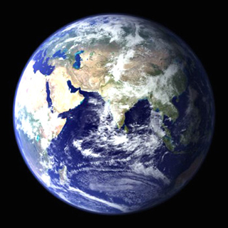 A photo of the Earth as seen from space.