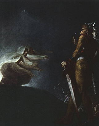 Macbeth confronting the Witches in a painting by Henry Fuseli.