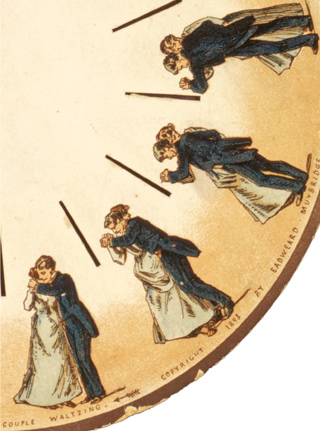Series of illustrations of a woman and man dancing the waltz.