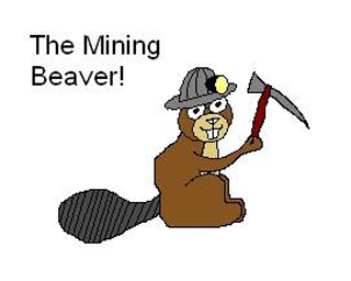 A drawing of a beaver wearing a mining hat.